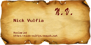 Nick Vulfia névjegykártya